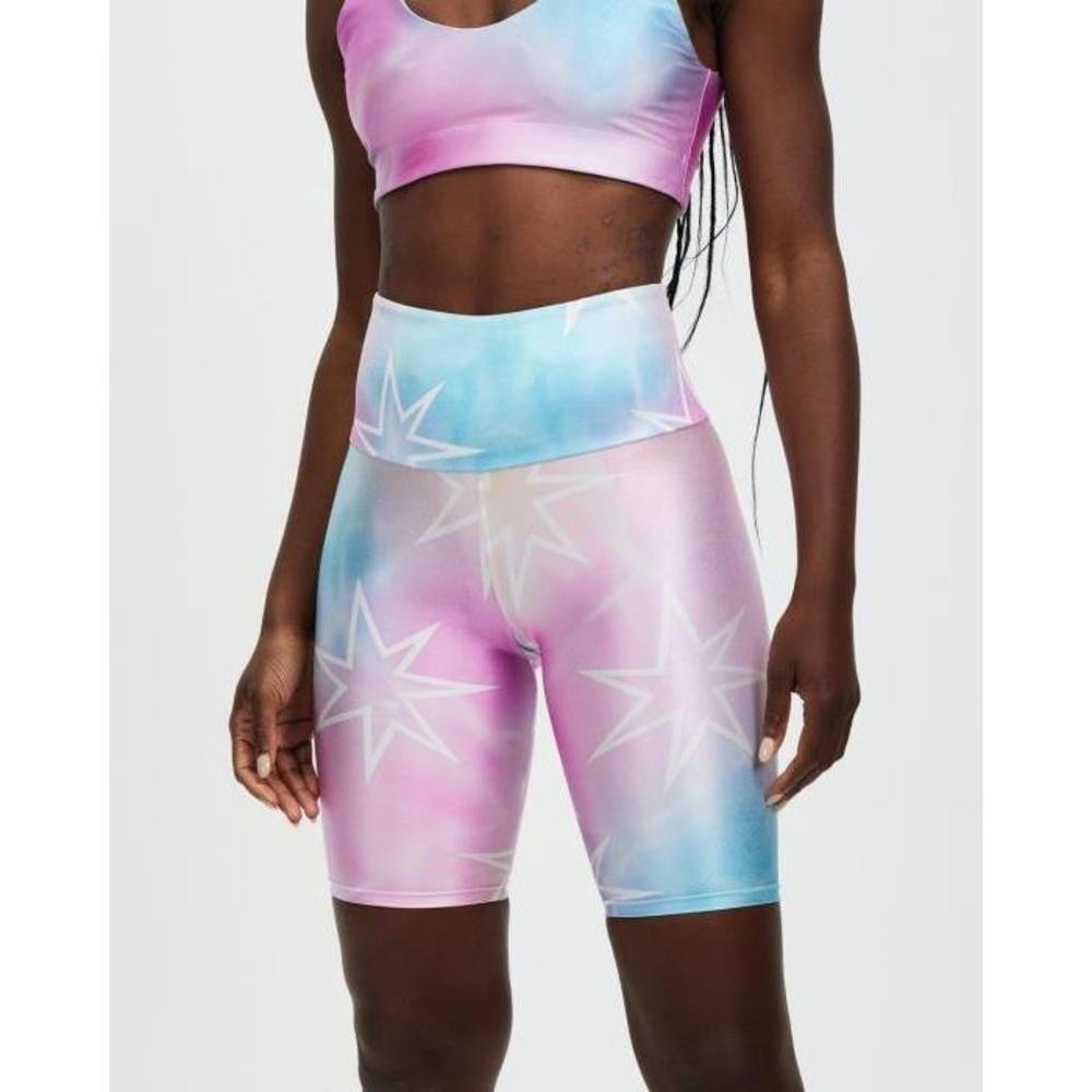 Goldsheep 9” Pastel Tie Dye Stars Biker Shorts M